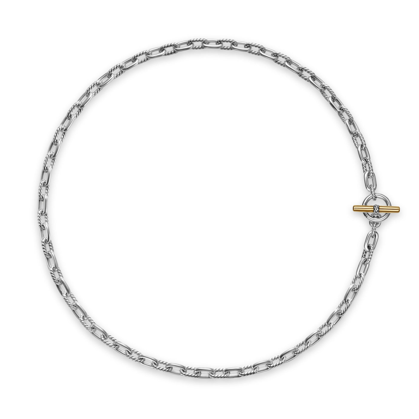 DY Madison® Toggle Chain Necklace in Sterling Silver and 18K Yellow Gold