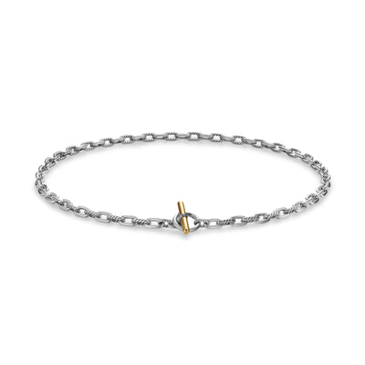 DY Madison® Toggle Chain Necklace in Sterling Silver and 18K Yellow Gold