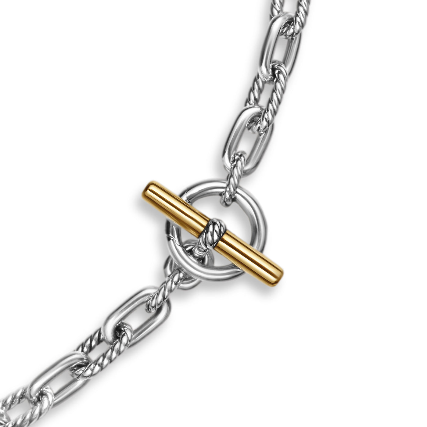 DY Madison® Toggle Chain Necklace in Sterling Silver and 18K Yellow Gold