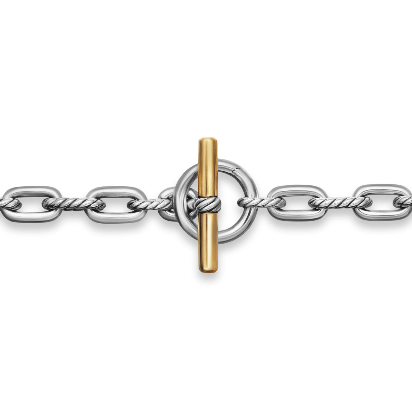 DY Madison® Toggle Chain Necklace in Sterling Silver and 18K Yellow Gold
