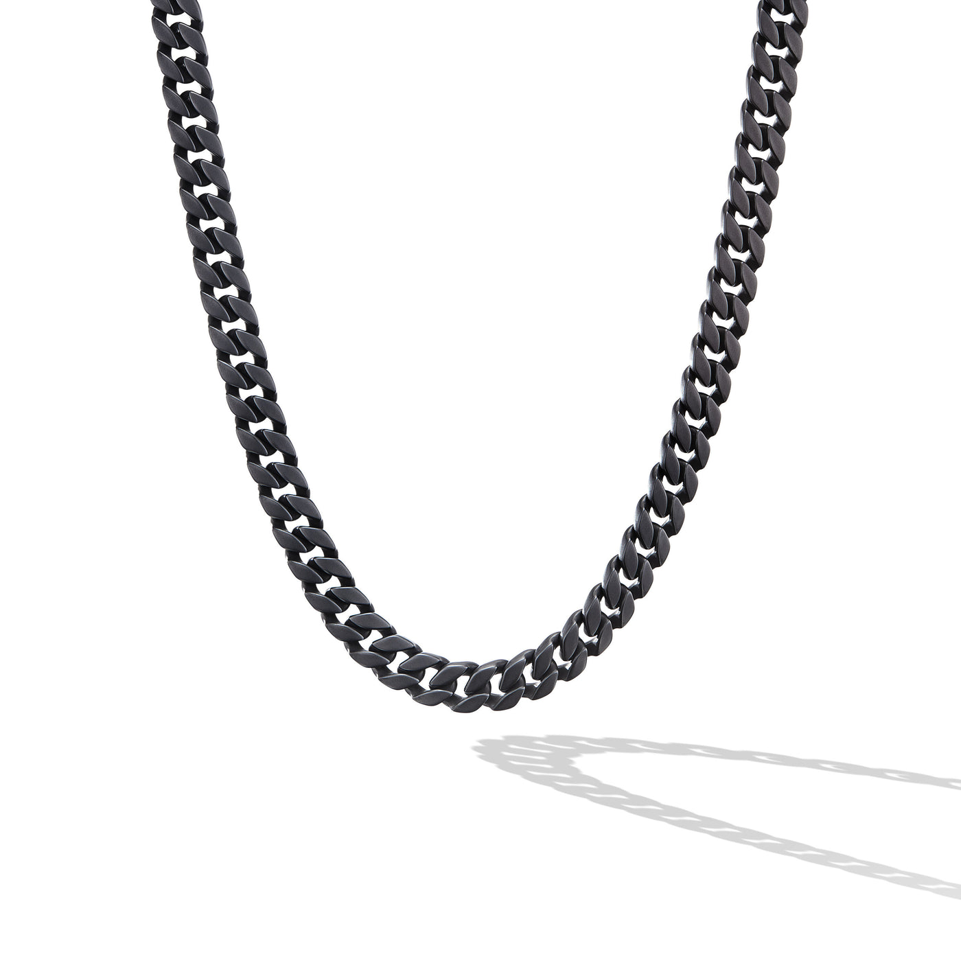 Curb Chain Necklace in Black Titanium\, 8mm