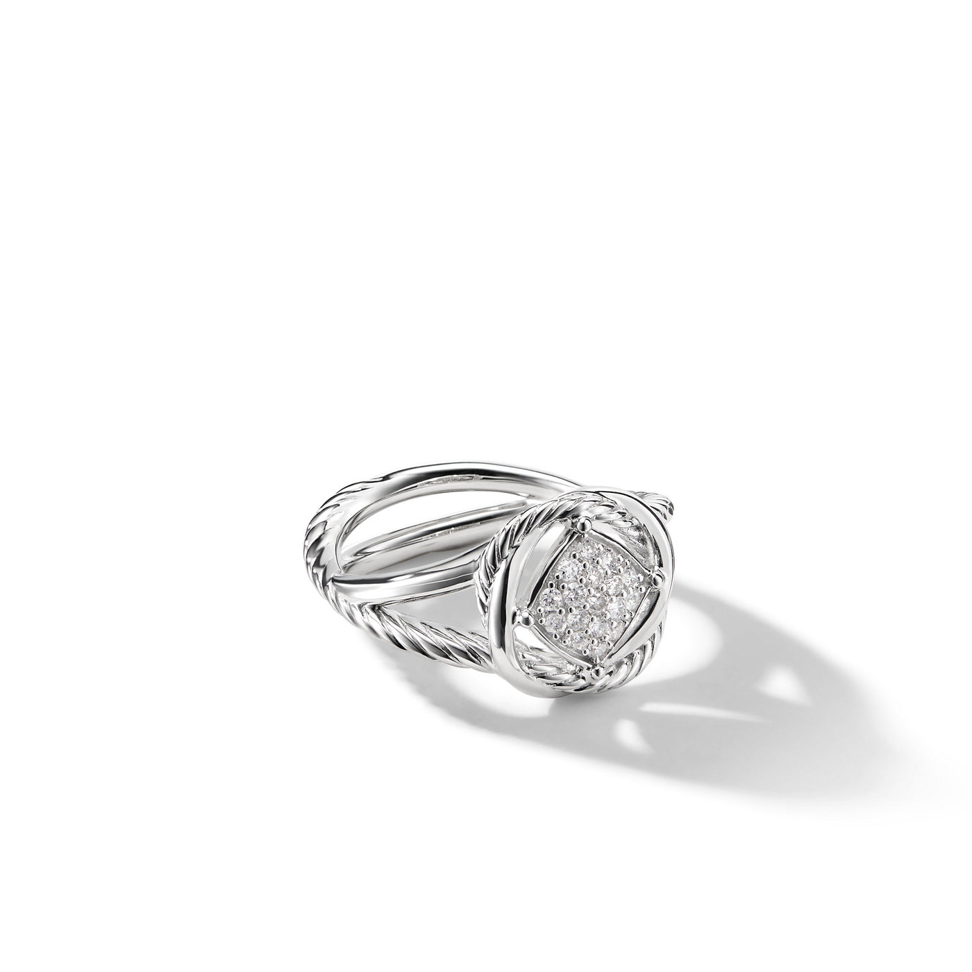 Infinity Ring in Sterling Silver with Diamonds\, 13mm