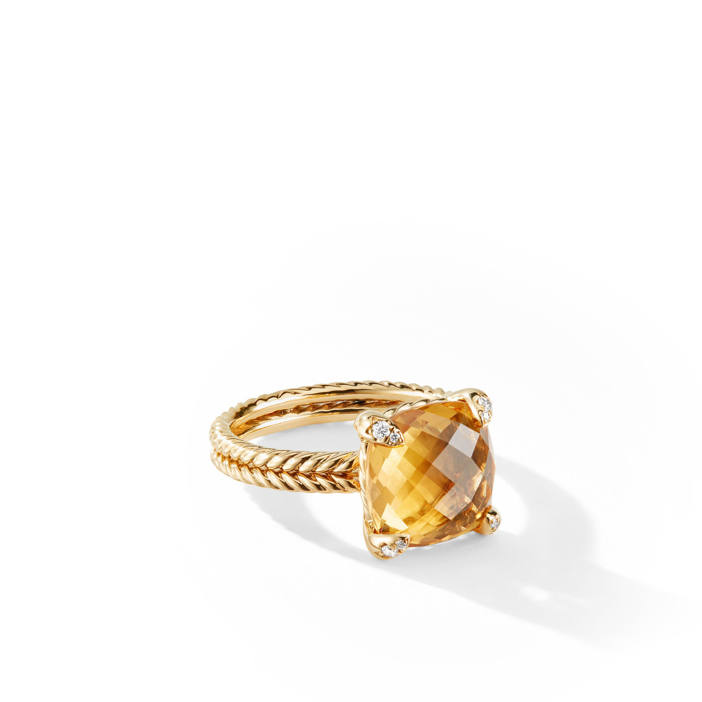 Chatelaine® Ring in 18K Yellow Gold with Citrine and Diamonds\, 11mm