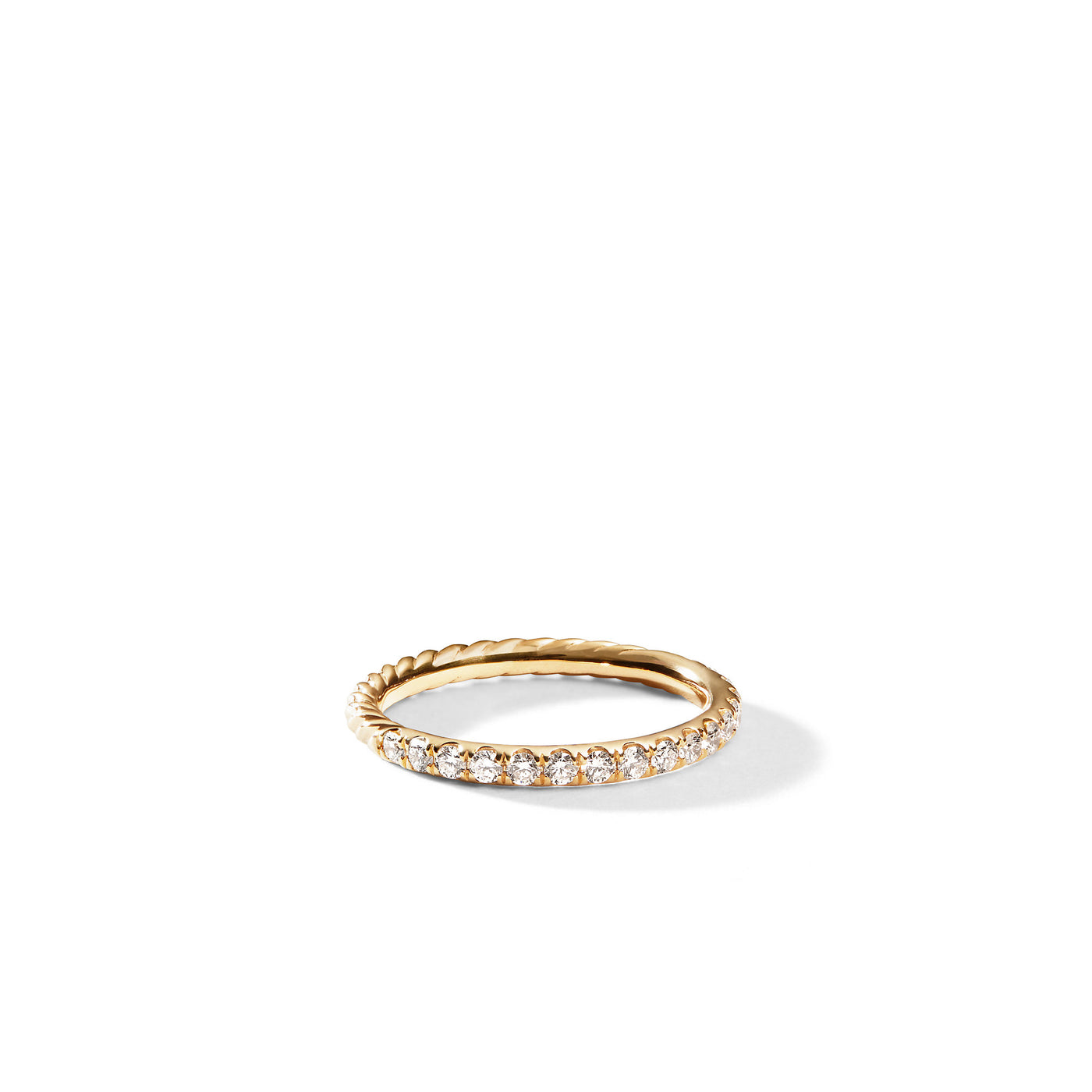 Cable Collectibles® Stack Ring in 18K Yellow Gold with Diamonds\, 2mm