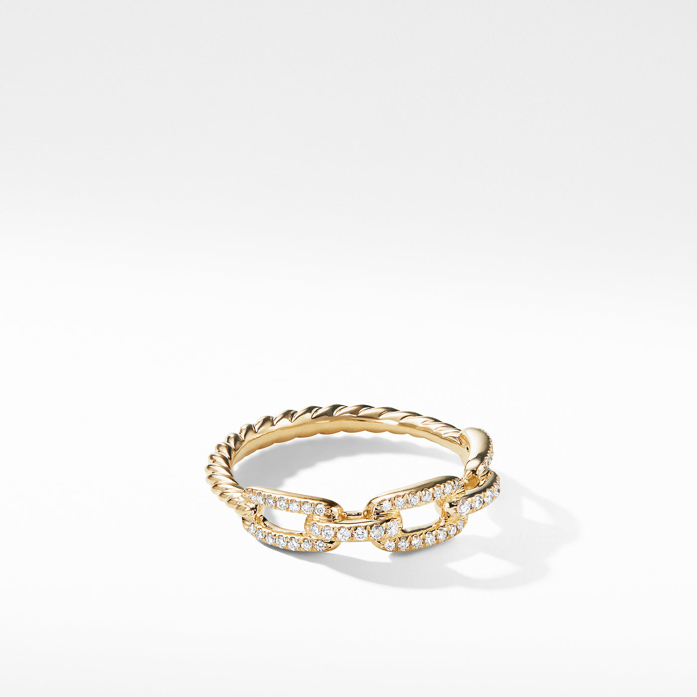 Stax Chain Link Ring in 18K Yellow Gold with Diamonds\, 4.5mm