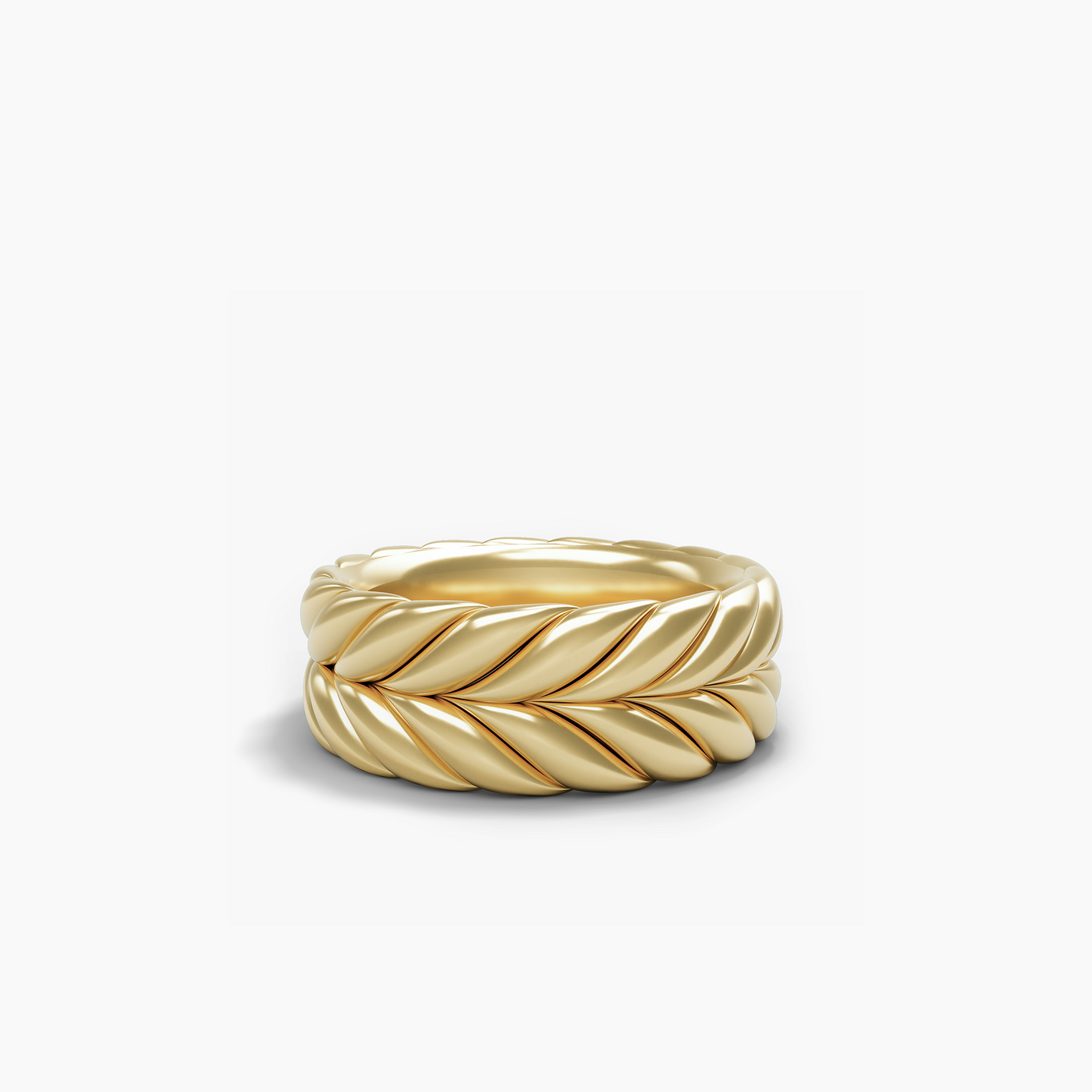 Chevron Band Ring in 18K Yellow Gold\, 8.5mm