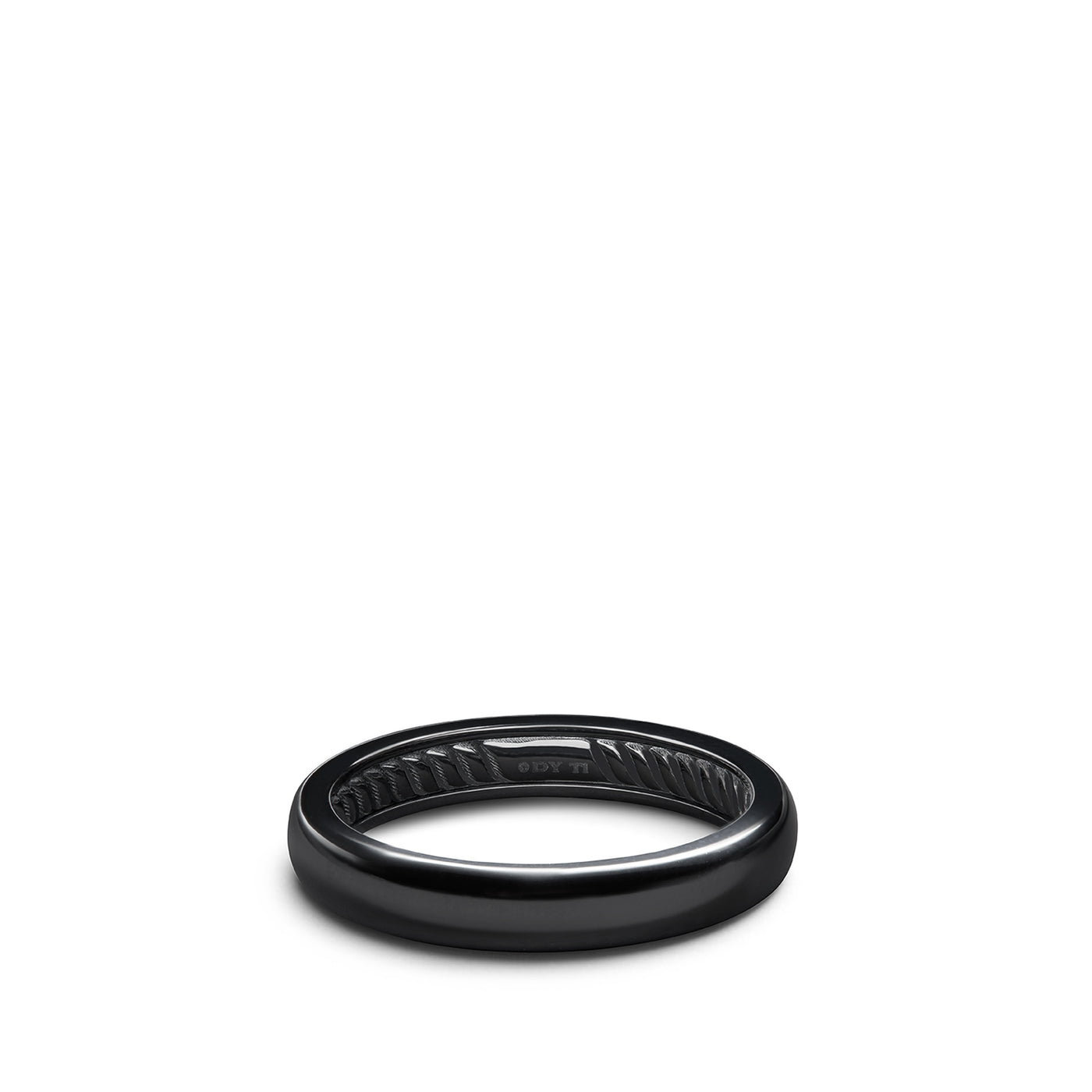 DY Classic Band Ring in Black Titanium\, 4mm