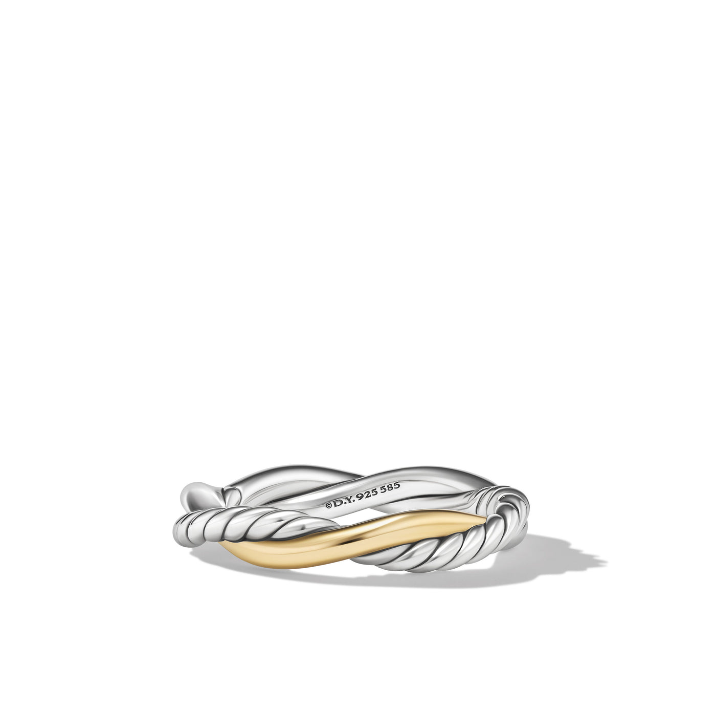 Petite Infinity Band Ring in Sterling Silver with 14K Yellow Gold\, 4mm