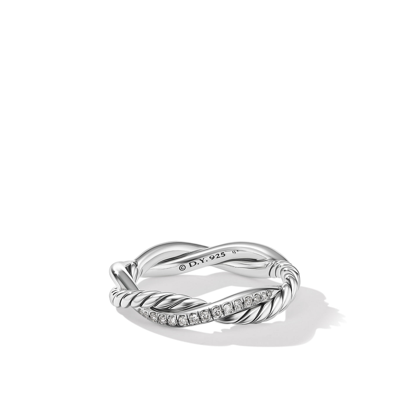 Petite Infinity Band Ring in Sterling Silver with Diamonds\, 4mm