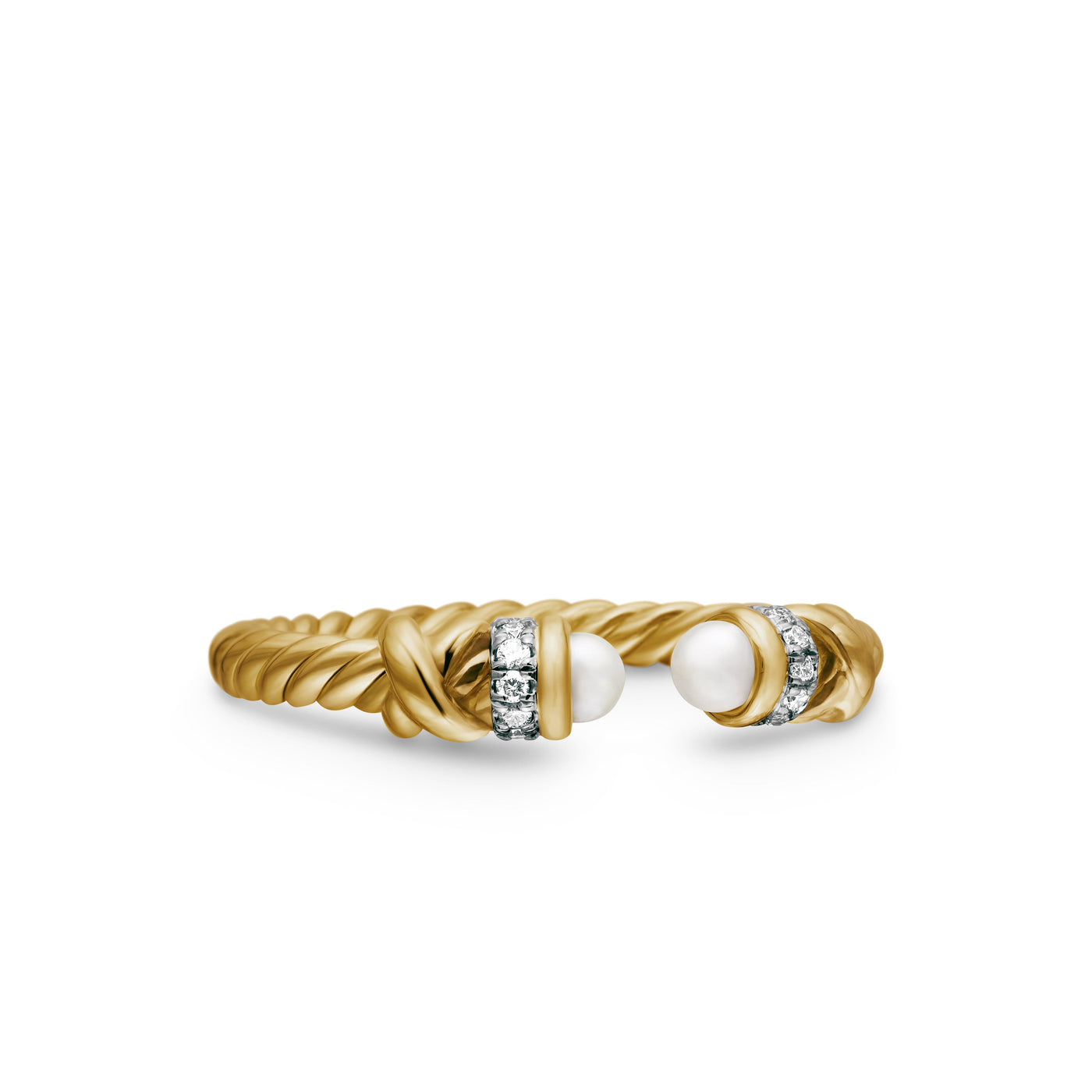 Petite Helena Ring in 18K Yellow Gold with Pearls and Diamonds\, 2.5mm
