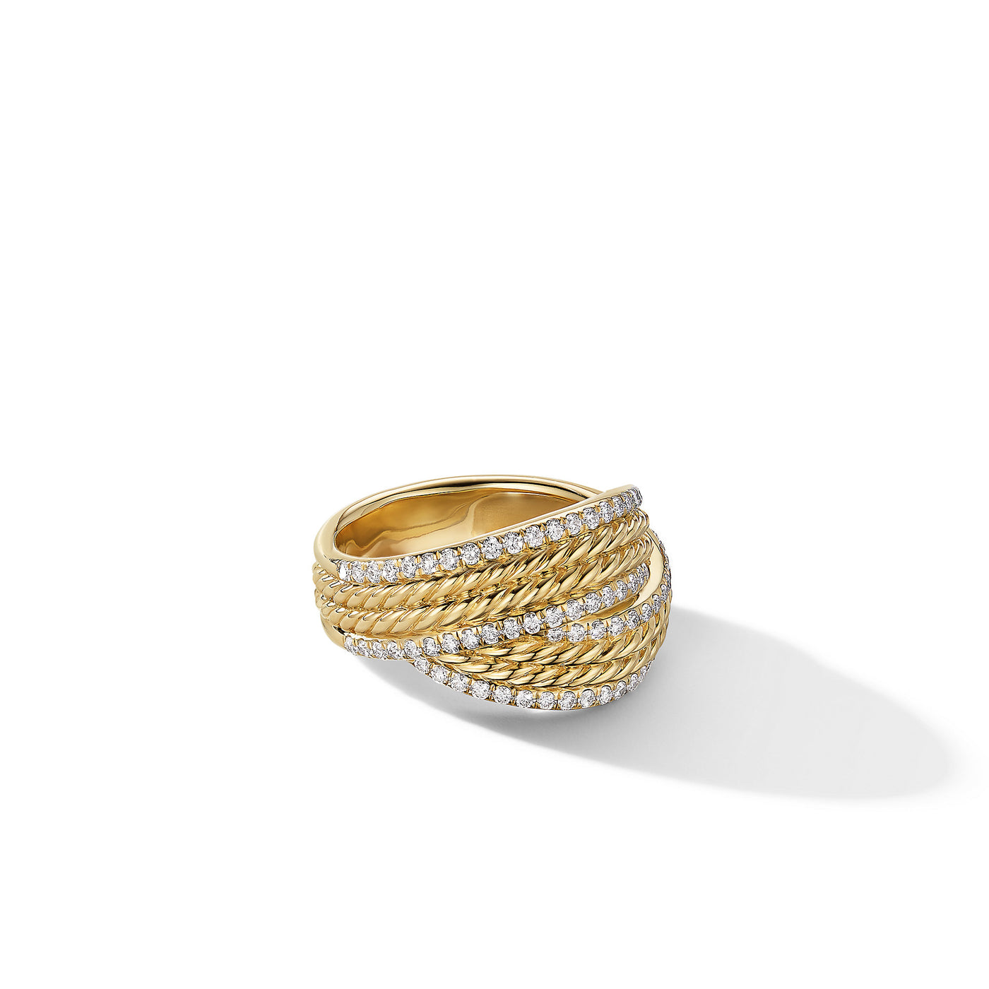 DY Origami Ring in 18K Yellow Gold with Diamonds\, 13mm