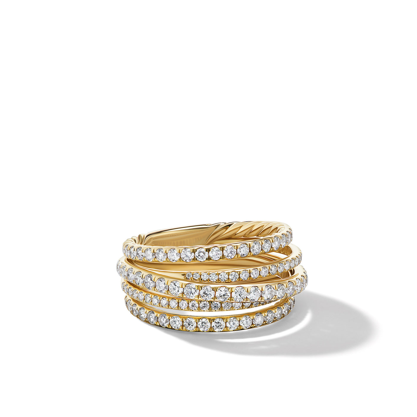 Pavé Crossover Ring in 18K Yellow Gold with Diamonds\, 11mm