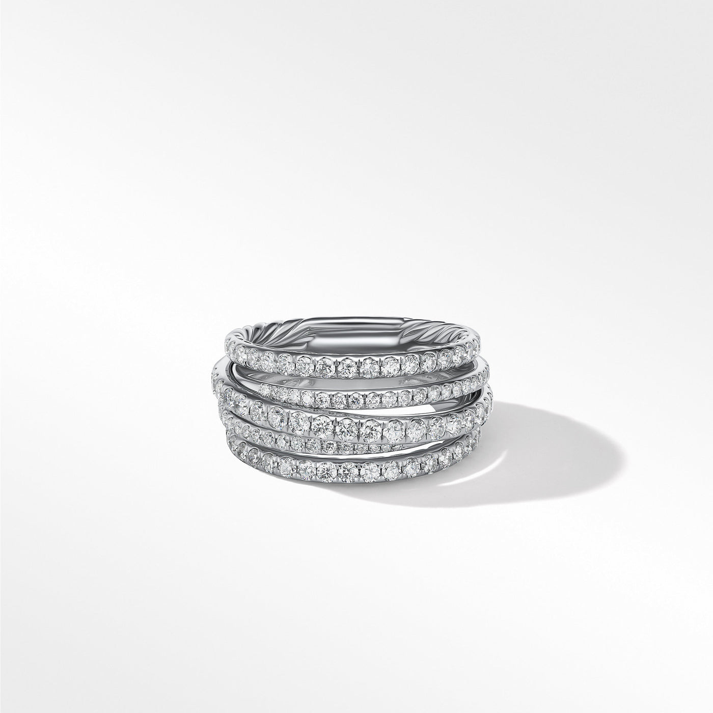 Pavé Crossover Ring in 18K White Gold with Diamonds\, 11mm