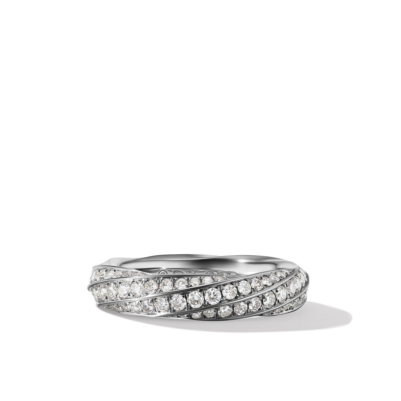 Cable Edge® Band Ring in Sterling Silver with Diamonds\, 5mm