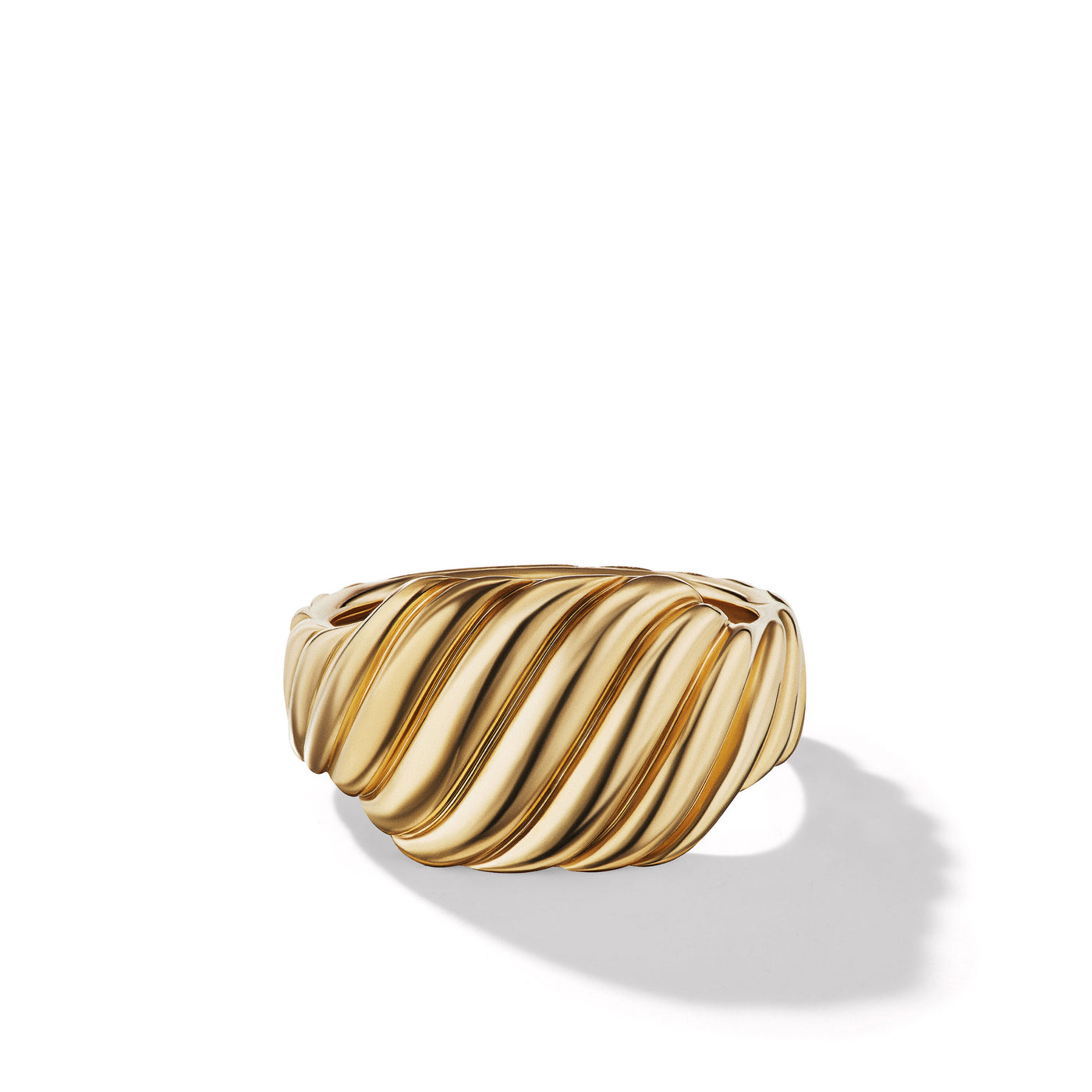 Sculpted Cable Contour Ring in 18K Yellow Gold\, 12.5mm