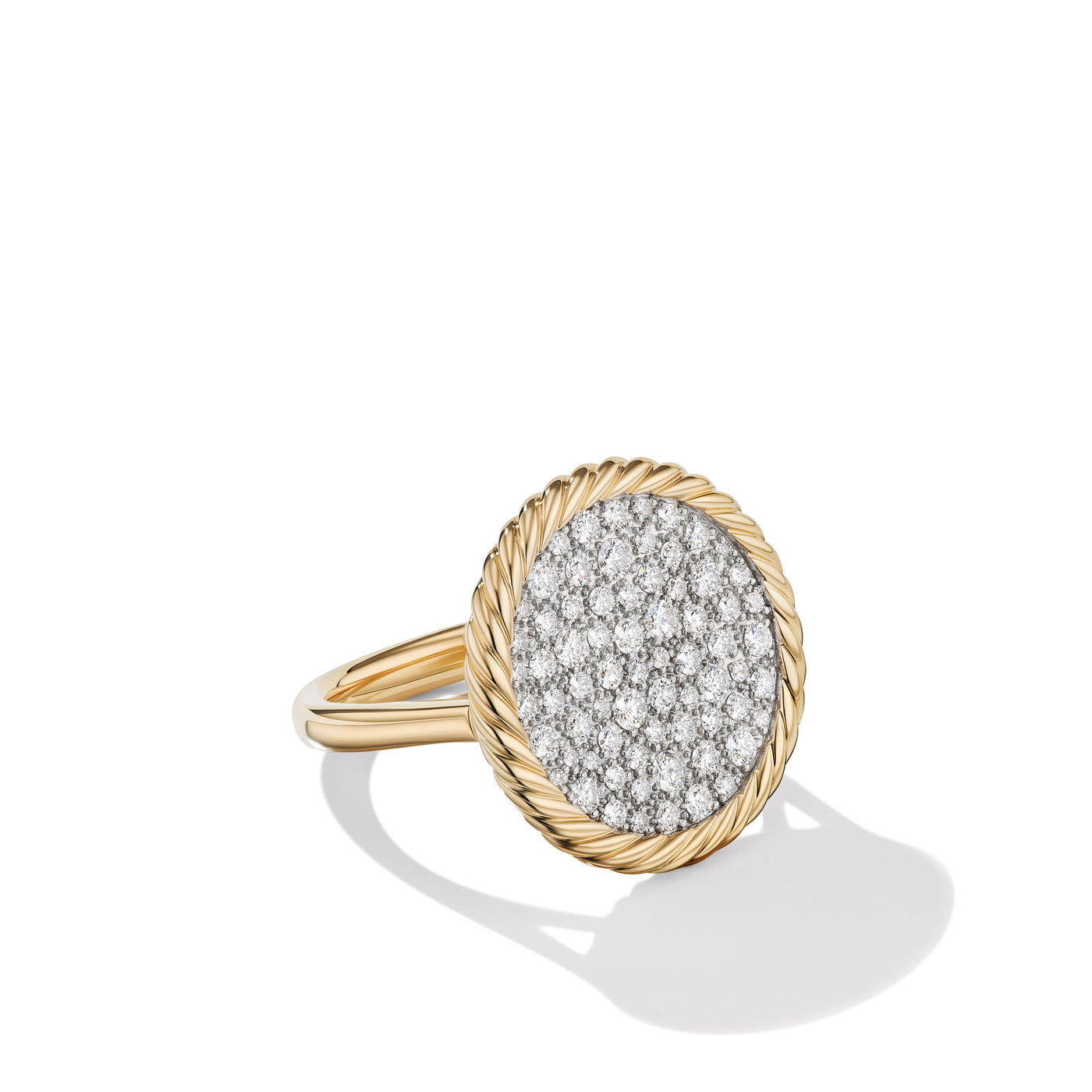 DY Elements® Ring in 18K Yellow Gold with Pavé Diamonds\, 21.2mm