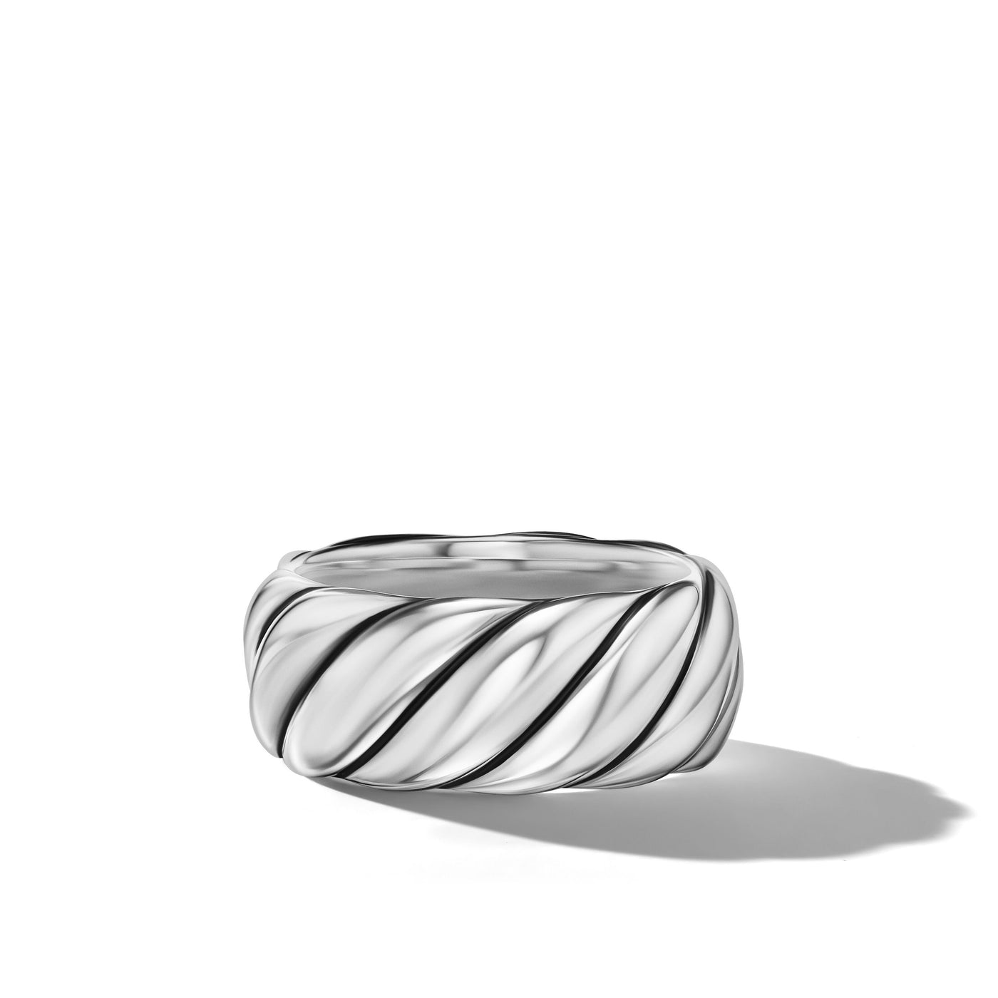 Sculpted Cable Band Ring in Sterling Silver\, 9mm