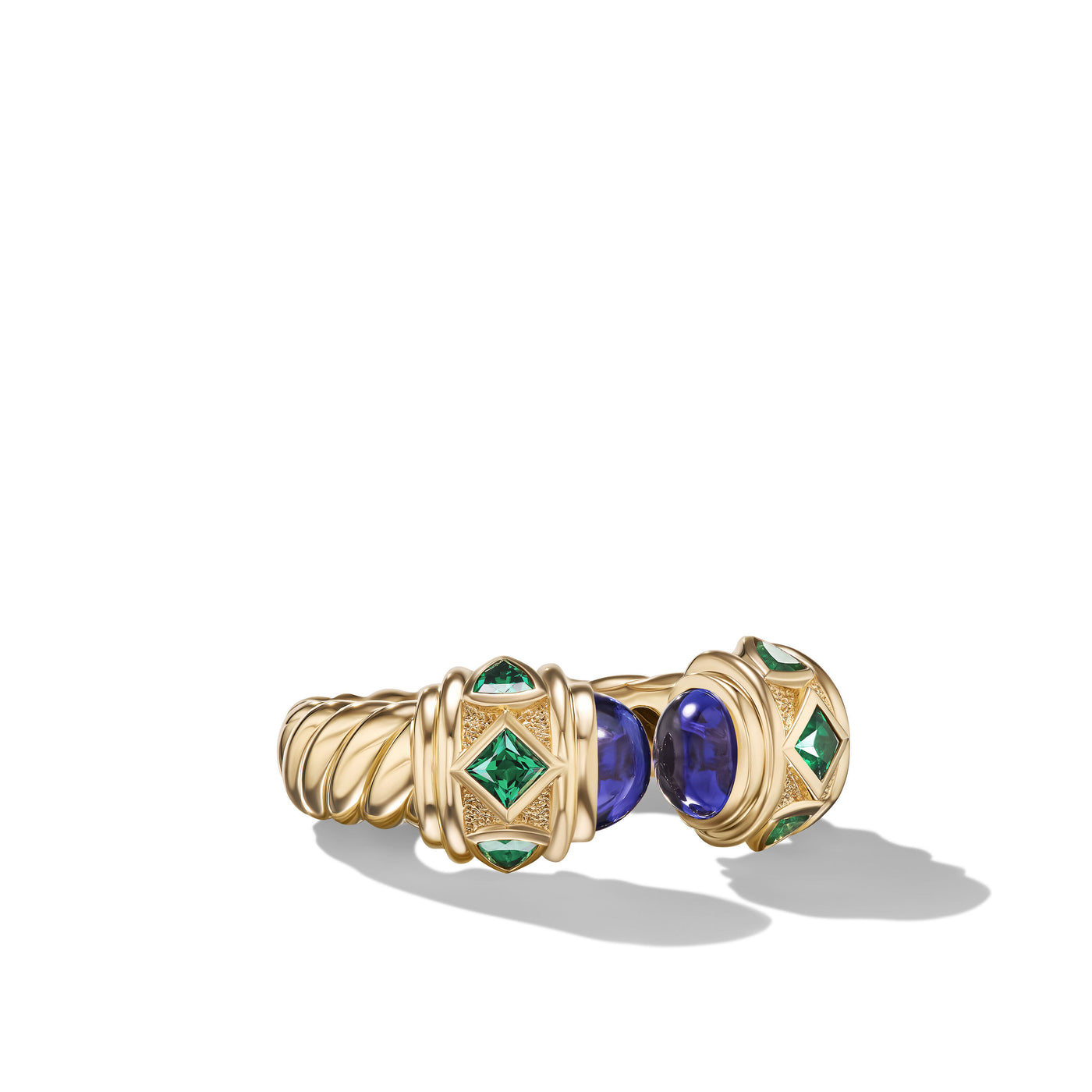 Renaissance® Ring in 18K Yellow Gold with Tanzanite and Tsavorites\, 6.5mm