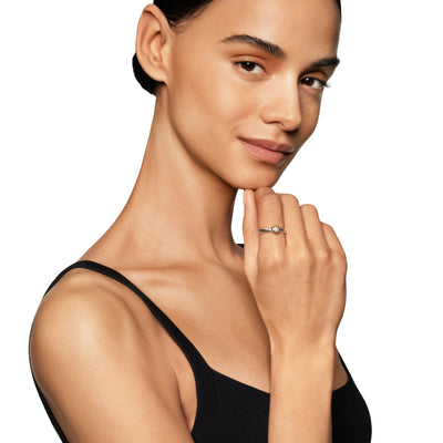 Petite Cable Ring in Sterling Silver with 14K Yellow Gold and Pearl, 2.8mm