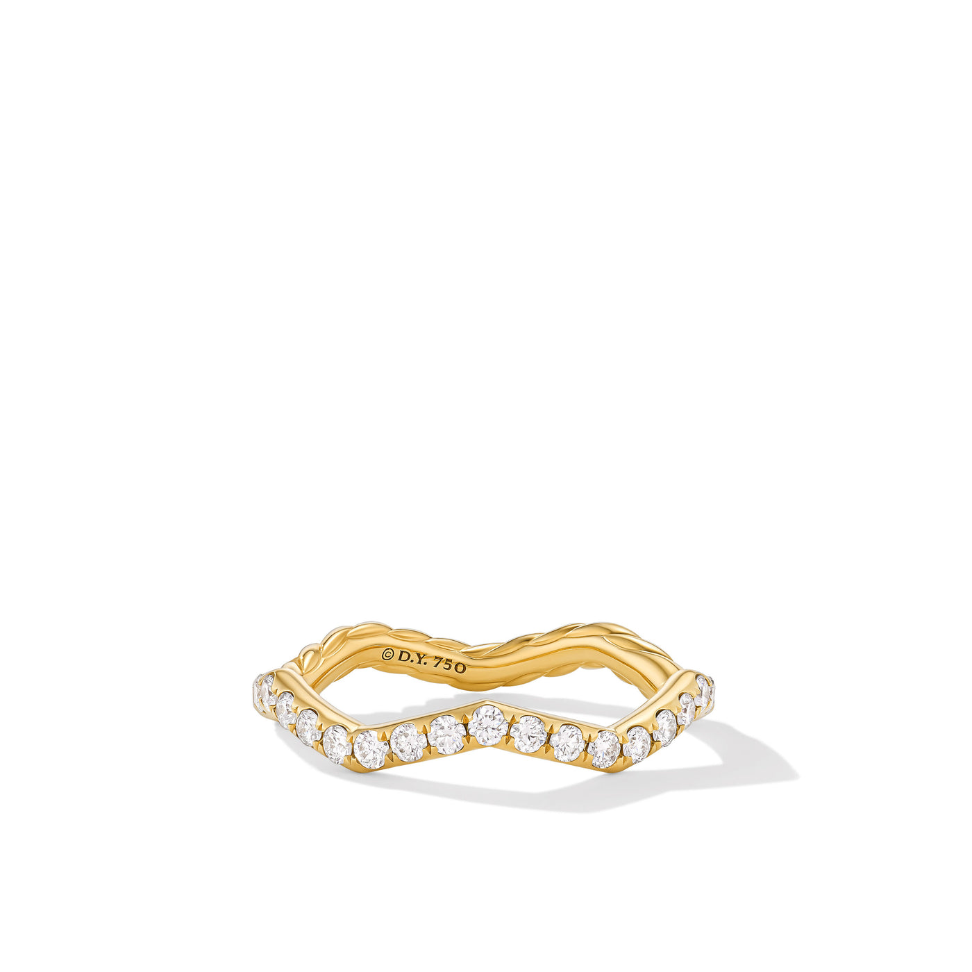 Zig Zag Stax™ Ring in 18K Yellow Gold with Diamonds\, 2mm