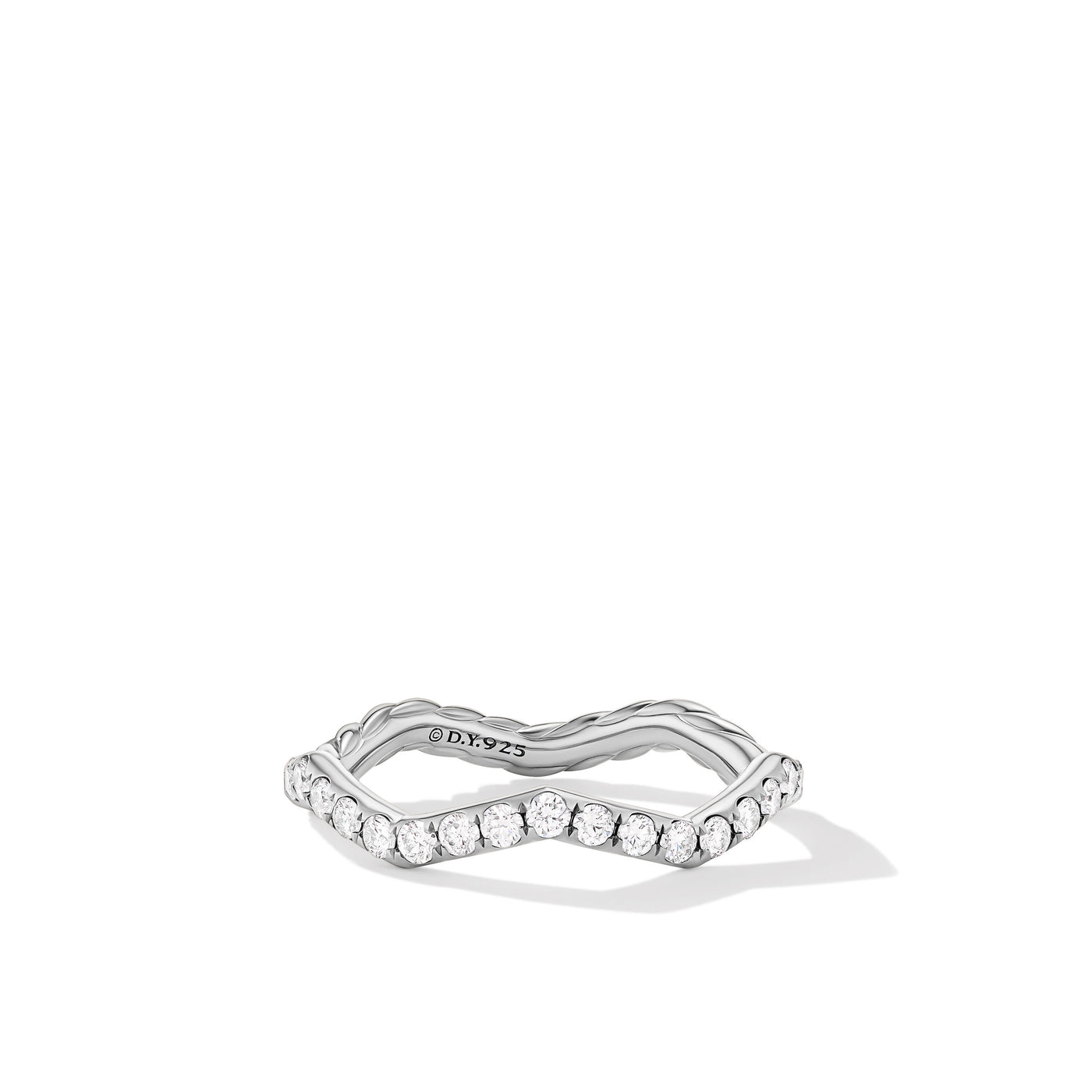 Zig Zag Stax™ Ring in Sterling Silver with Diamonds\, 2mm