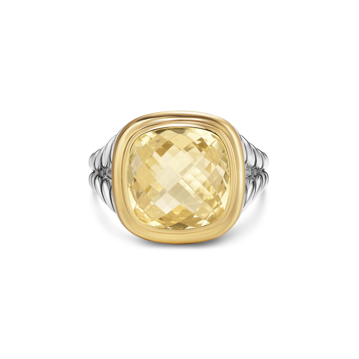Albion® Ring in Sterling Silver with 18K Yellow Gold and Champagne Citrine, 11mm