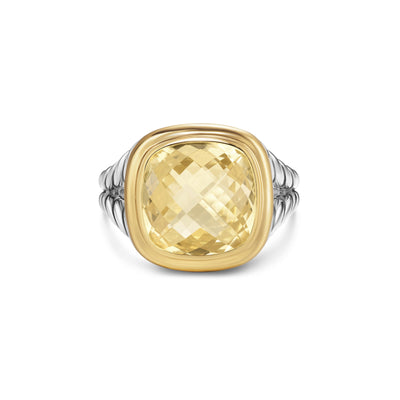 Albion® Ring in Sterling Silver with 18K Yellow Gold and Champagne Citrine, 11mm