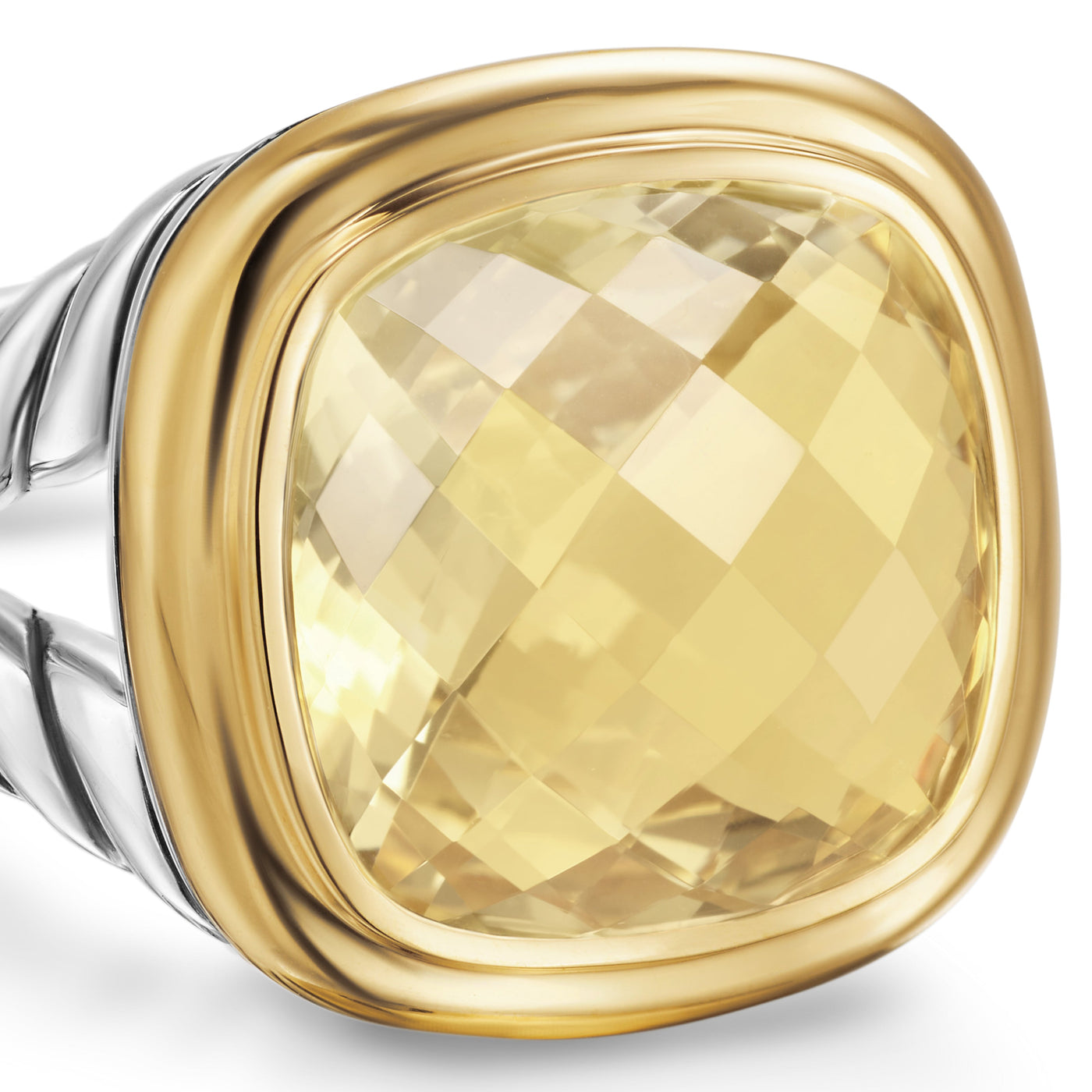 Albion® Ring in Sterling Silver with 18K Yellow Gold and Champagne Citrine, 11mm
