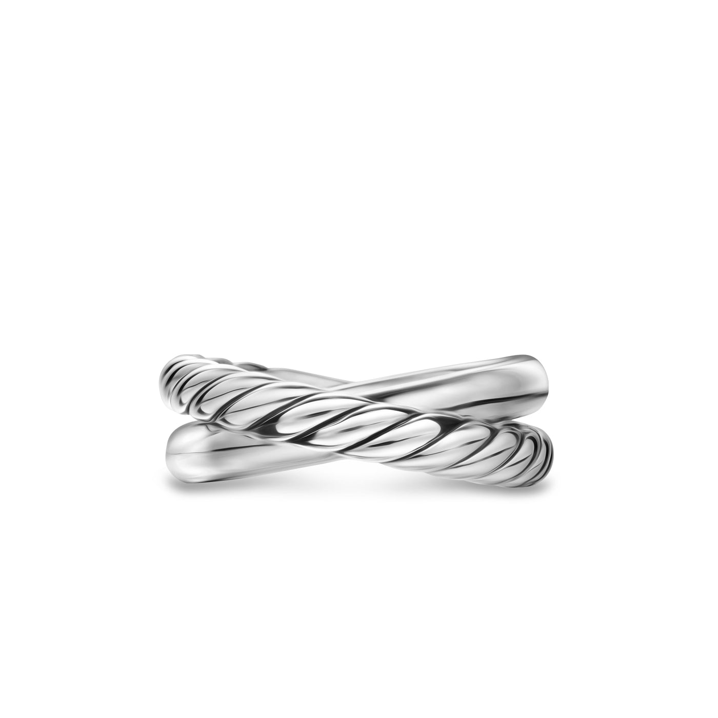 Crossover Two Row Ring in Sterling Silver, 7.4mm