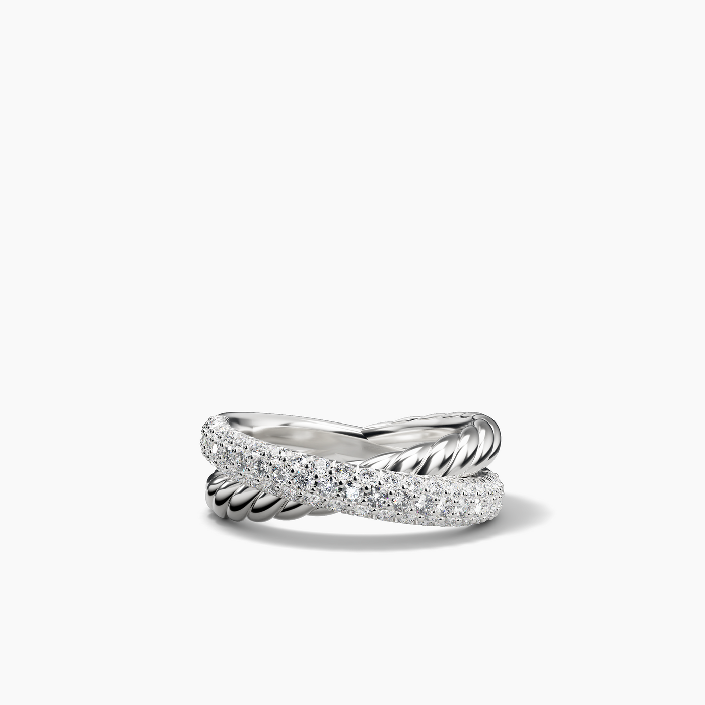 7.5MM BOLD CROSSOVER 2-ROW RING DI SIL
