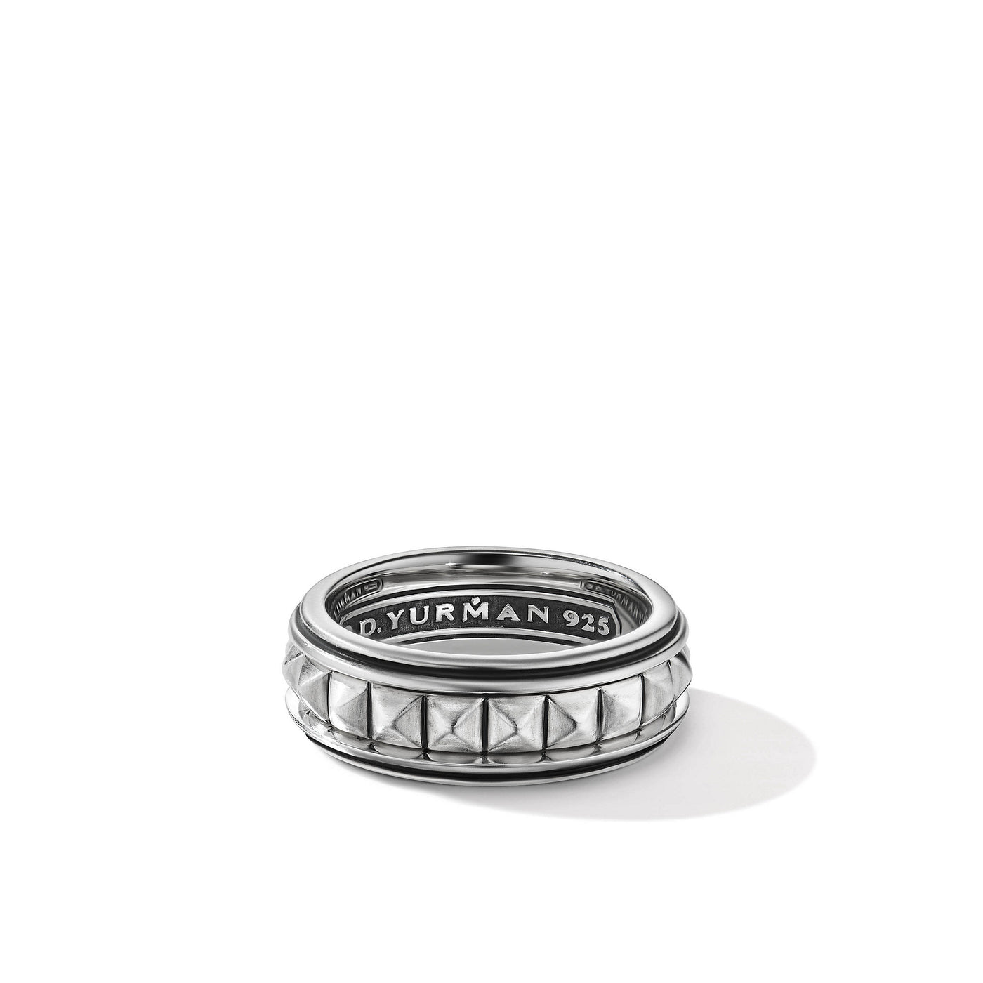 Pyramid Band Ring in Sterling Silver\, 8mm