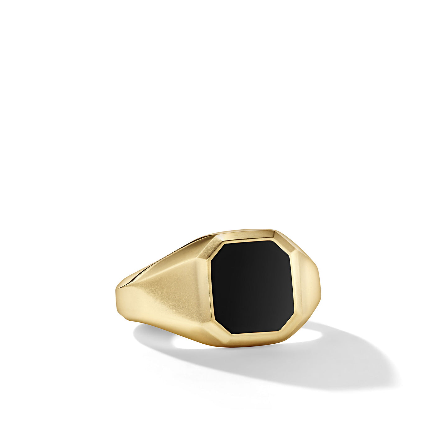 Streamline® Signet Ring in 18K Yellow Gold with Black Onyx\, 14mm