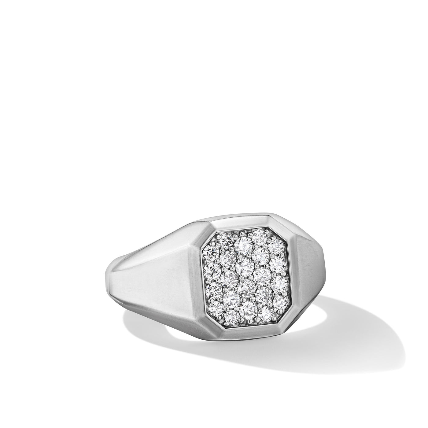 Streamline® Signet Ring in Sterling Silver with Diamonds\, 14mm