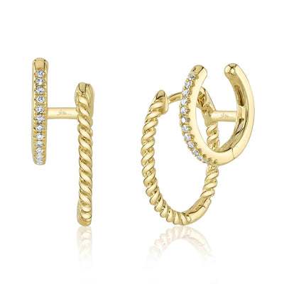 0.07CT DIAMOND DOUBLE HUGGIE EARRING
