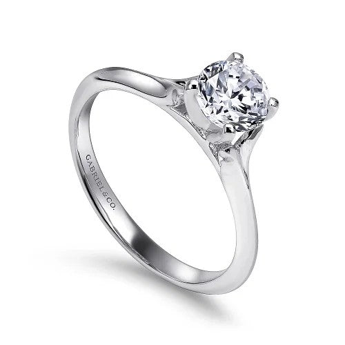 Ellis - 14K White Gold Round Diamond Engagement Ring (Setting Only)