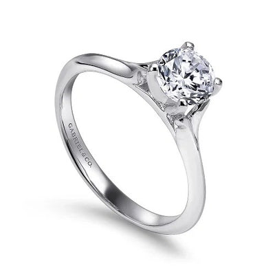 Ellis - 14K White Gold Round Diamond Engagement Ring (Setting Only)