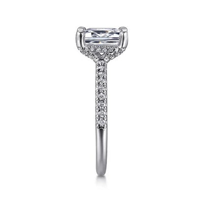 Franka - 14K White Gold Emerald Cut Diamond Engagement Ring (Setting Only)