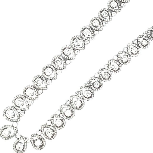 16.1 Carat Pear Diamond Halo Necklace