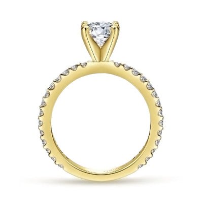 14kt Yellow Gold 0.38cttw Diamond shank Semi Mount (setting only)