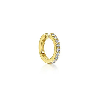 14K Yellow Gold Diamond Earcuffs