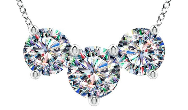 14KWG 0.75CTW FOF DIA 3STONE NECKLACE