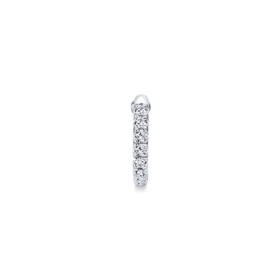 14K White Gold Diamond Hoop Earrings