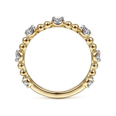 14K Yellow Gold Bujukan and Diamond Station Ring