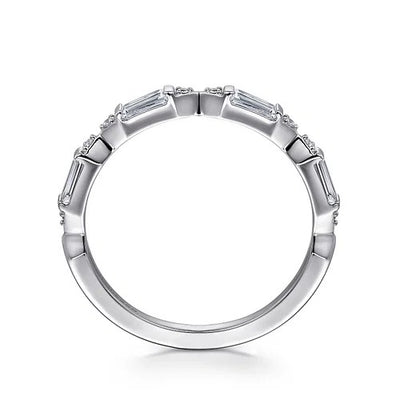 14K White Gold Diamond Wedding Band