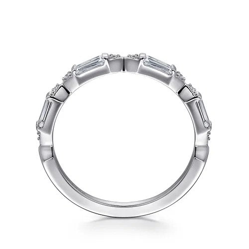 14K White Gold Diamond Wedding Band
