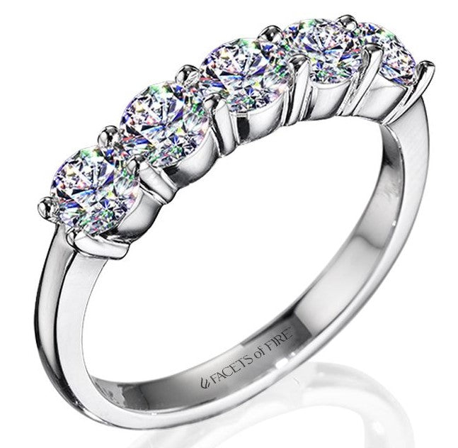 14KWG 0.50CTW FACETS OF FIRE ROUND DIAMOND 5 STONE BAND