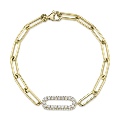 0.65CT DIAMOND PAPER CLIP LINK BRACELET