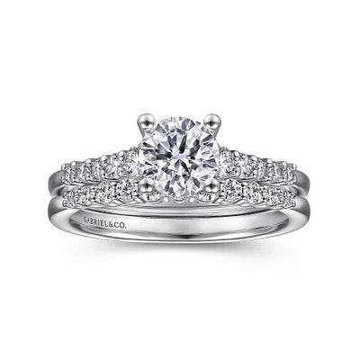 Reed - 14K White Gold Round Diamond Engagement Ring (Setting Only)