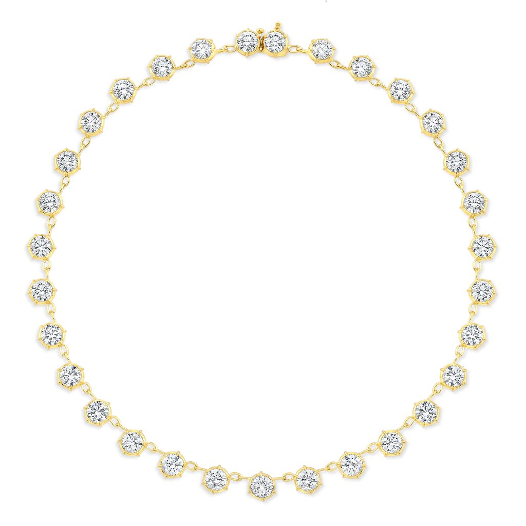 18K Yellow Gold 18.03 Carat Diamond Elizabeth Necklace 16"