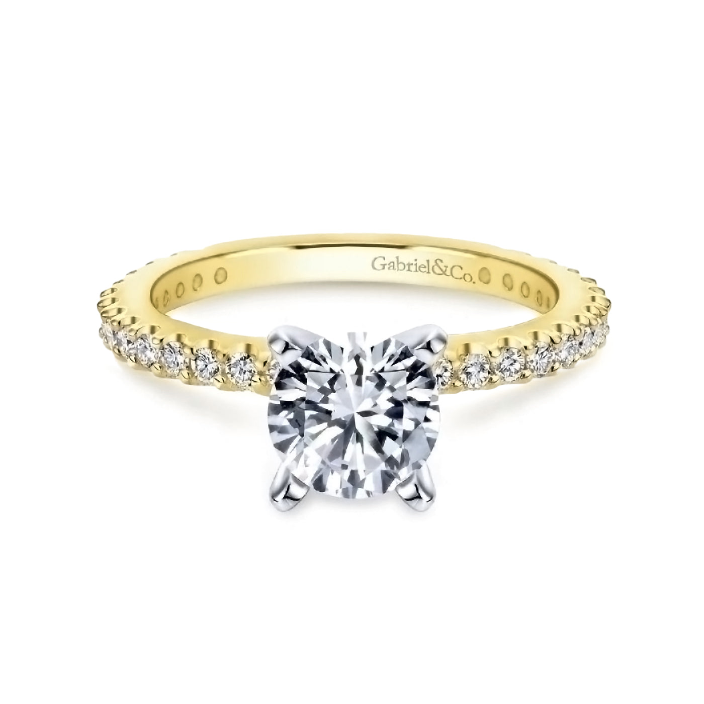 14kt Yellow Gold 0.38cttw Diamond shank Semi Mount (setting only)